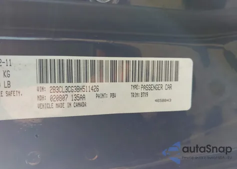 2011 Dodge Charger from USA, damaged, VIN 2B3CL3CG3BH511426